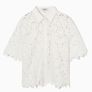 COS Lace Blouse in White